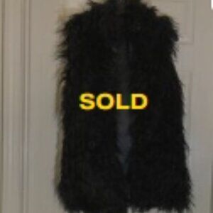 Black Faux Fur Vest